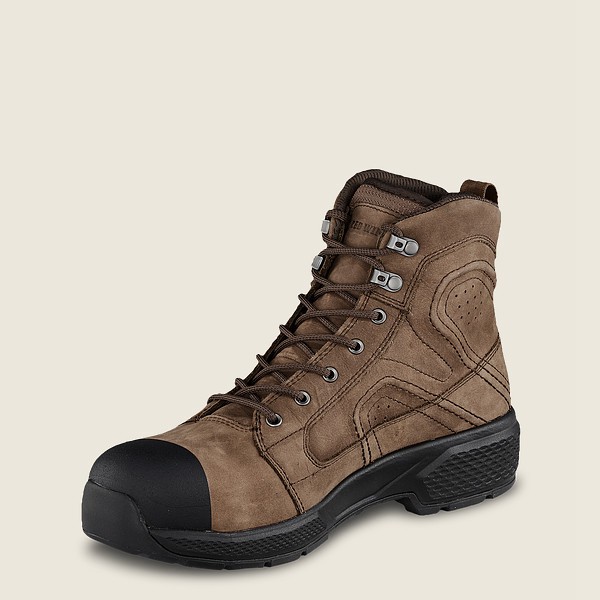 Red Wing Mens Exos Lite - 6-inch Waterproof Toe - Safety Boots Brown/Black - 1980NXEPJ